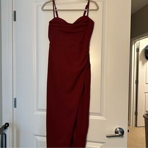 Lulu's Burgundy Midi Dress